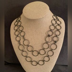Circle Link 2-Strand Necklace. Approximately 19”